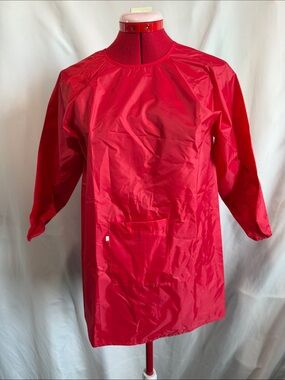 Kids Red Waterproof Rain Smock with Front Pocket